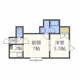 ライフォート(1LDK/2階)の間取り写真