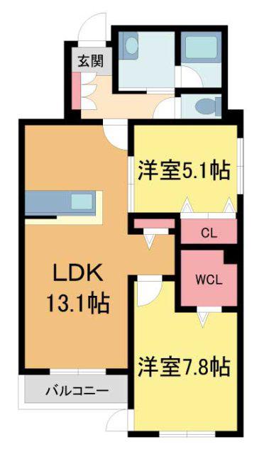 ＪＲ東海道本線 甲子園口駅 徒歩10分 3階建 新築(2LDK/2階)の間取り写真