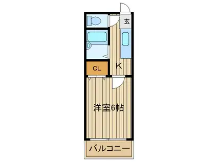 金子コーポ60(1K/2階)の間取り写真