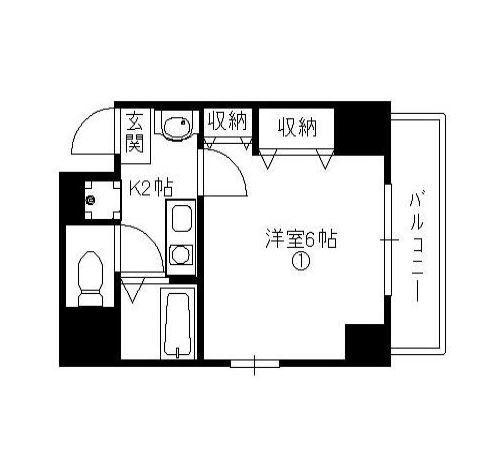 MIDORI(1K/3階)の間取り写真