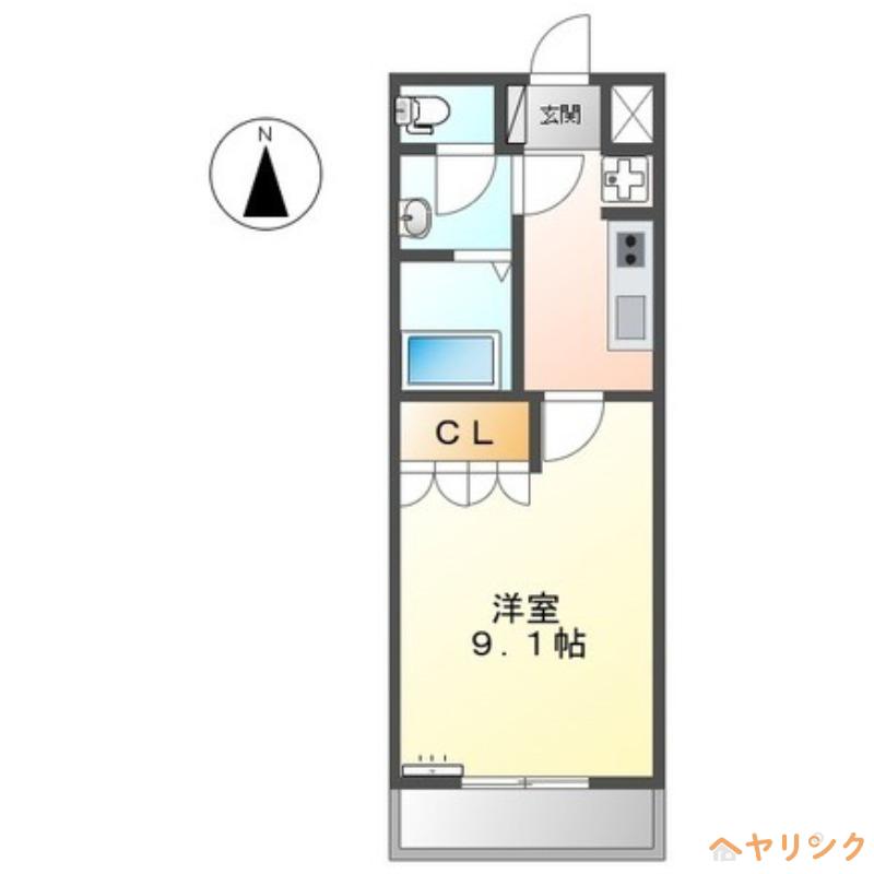 プライムメゾン(1K/1階)の間取り写真