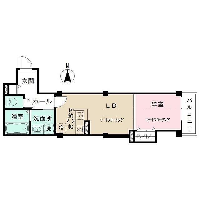 PERSIMMON(1LDK/1階)の間取り写真