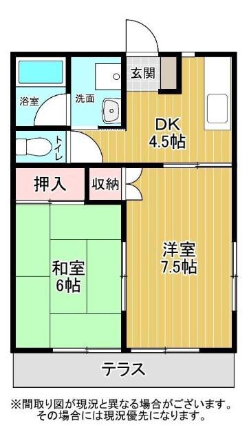 メゾン石川(2DK/1階)の間取り写真