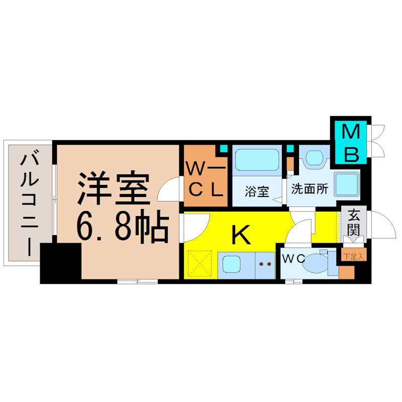 エステムプラザ名古屋丸の内(1K/8階)の間取り写真