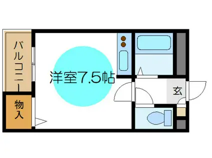 サンフラット(ワンルーム/2階)の間取り写真