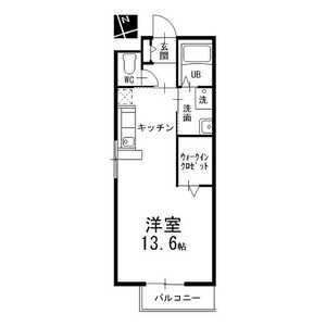 サンシャインヒルズミヨシC(ワンルーム/2階)の間取り写真