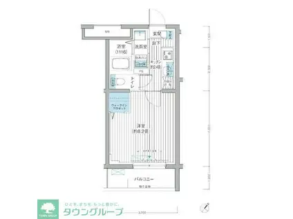 クラルテラセ新宿富久(1K/3階)の間取り写真