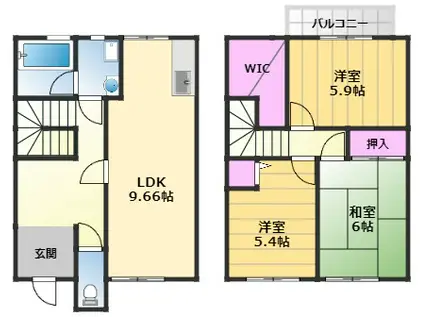 フジパレス忠岡B棟(3LDK/1階)の間取り写真