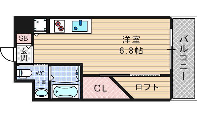 コーラルポワント難波ウエスト(ワンルーム/5階)の間取り写真