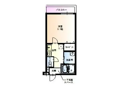 フジパレス南塚口V(1K/2階)の間取り写真