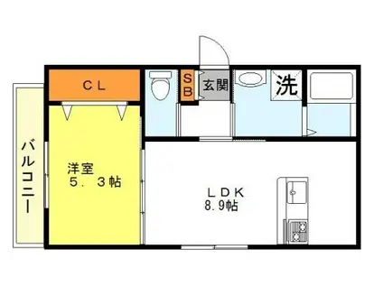 ル・レーヴ千本北Ⅰ(1LDK/1階)の間取り写真