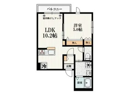 スタンツァ フェリーチェ(1LDK/2階)の間取り写真