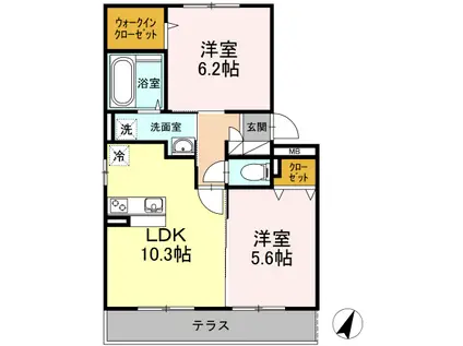 コトー A(2LDK/1階)の間取り写真