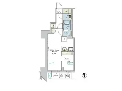 ブリリアイスト浅草(1LDK/7階)の間取り写真