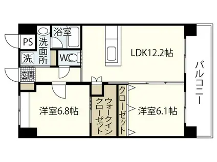 桜レジデンス横川(2LDK/2階)の間取り写真