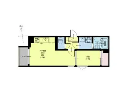 REGALEST長町(1LDK/1階)の間取り写真
