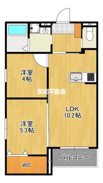 サクラテラス 箱崎宮(2LDK/2階)の間取り写真