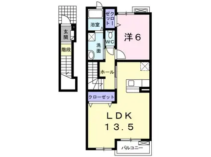 コーポみどりA(1LDK/2階)の間取り写真