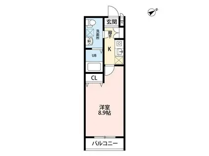 アーク船橋(1K/2階)の間取り写真