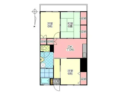 第1藤屋ビル(3DK/4階)の間取り写真