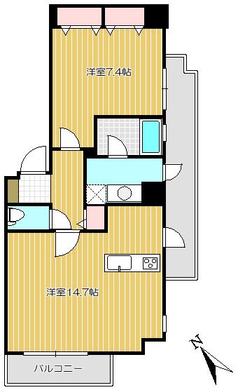 シーネクス品川荏原(1LDK/11階)の間取り写真