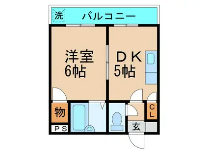 アベニュー塩上(1DK/4階)の間取り写真