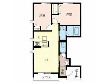 PISO MARIO A棟(2LDK/1階)の間取り写真