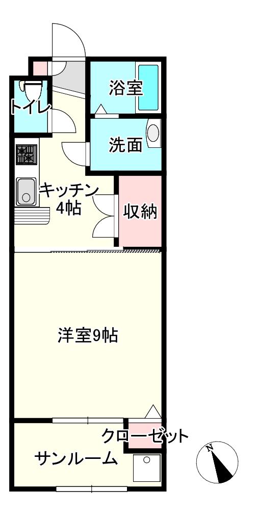 オプティ(1SK/1階)の間取り写真