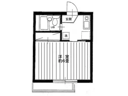 メゾン・テクノ(ワンルーム/2階)の間取り写真