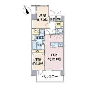 CASA VIA(2LDK/3階)の間取り写真