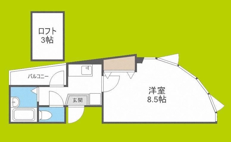 レジデンス夕凪(1K/7階)の間取り写真