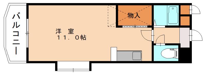 けやき通内山(ワンルーム/7階)の間取り写真
