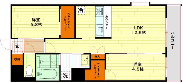 スプランディッド城東関目(2LDK/8階)の間取り写真