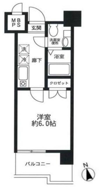 ドゥーエ川口(1K/1階)の間取り写真