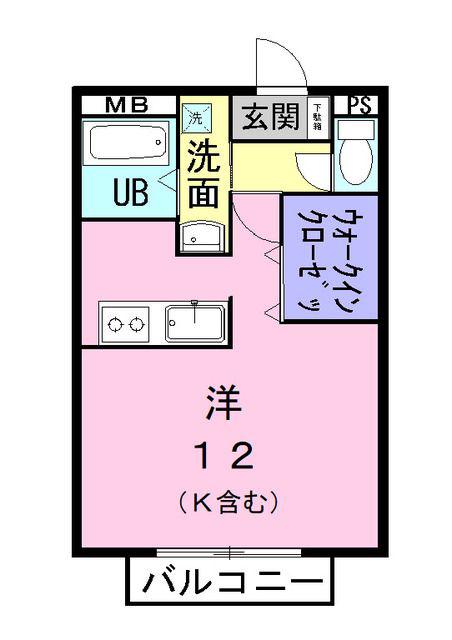 グランシャリオ(ワンルーム/1階)の間取り写真