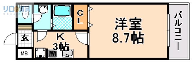 BRANC(1K/1階)の間取り写真