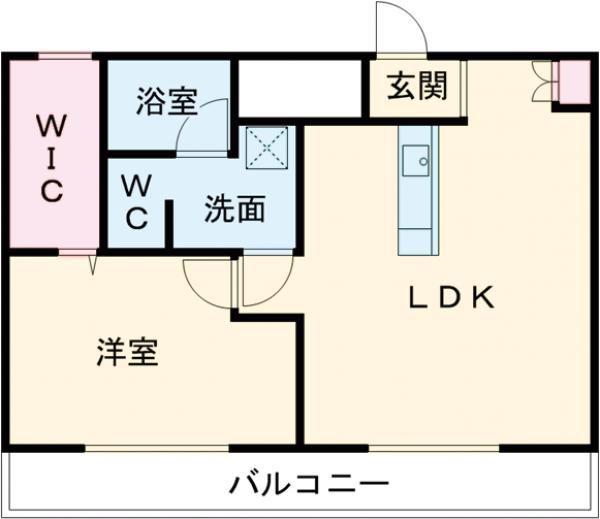 コム四日市(1LDK/1階)の間取り写真