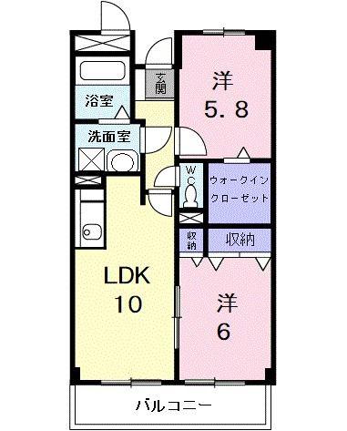 プリュニエール(2LDK/1階)の間取り写真