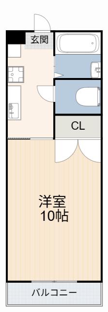 パレストモエ(1K/1階)の間取り写真