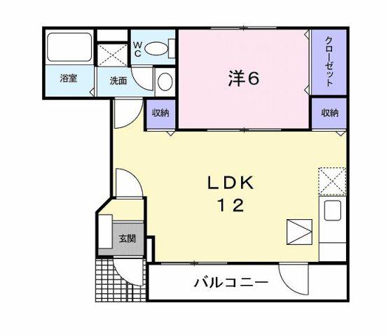 エコーガーデン西町(1LDK/1階)の間取り写真