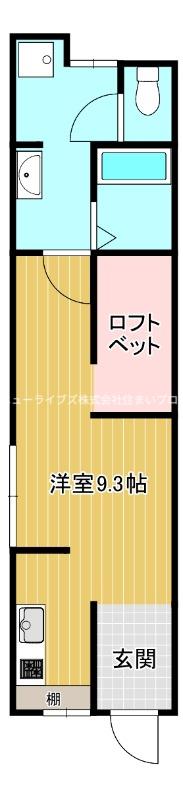 フクイブンカ(ワンルーム/2階)の間取り写真