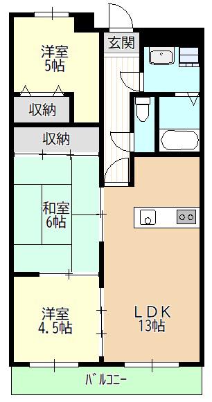NOBLE(3LDK/5階)の間取り写真