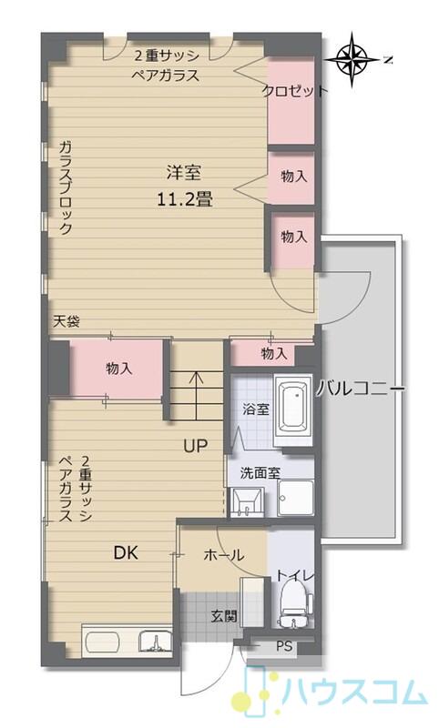 フォルム千里丘(1DK/2階)の間取り写真