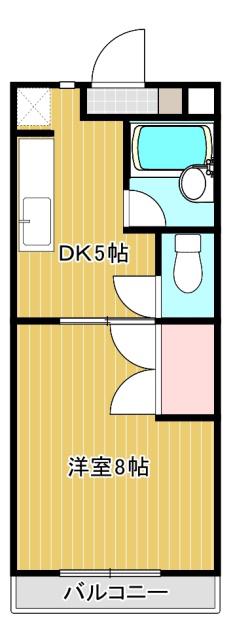 メルベーユI(1DK/3階)の間取り写真