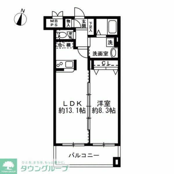 セントラルコート(1LDK/2階)の間取り写真