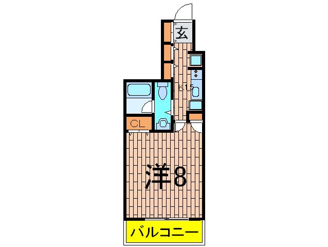 エスティメゾン三軒茶屋II(1K/2階)の間取り写真