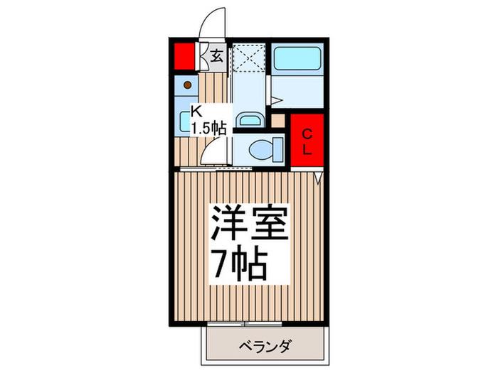 ロジュマン(1K/1階)の間取り写真