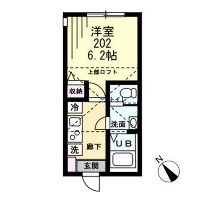 REFINE戸塚町(1K/2階)の間取り写真