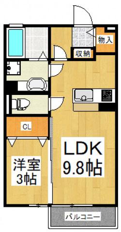 サンクレアIII(1LDK/1階)の間取り写真
