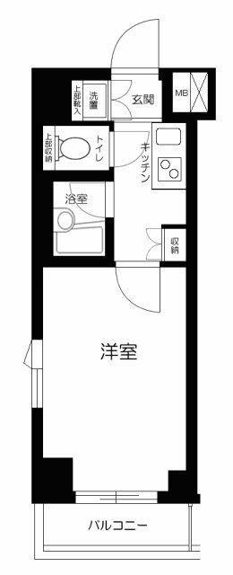 ルーブル西蒲田(1K/4階)の間取り写真